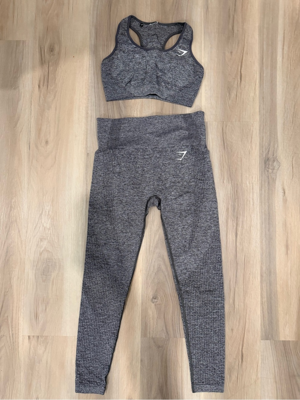 Gymshark Dark Gray Seamless Leggings & Sports Bra Set
